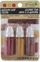 Life of the Party colorant pour savon glycérine 3x9 ml cuivre jaune doré rouge profond