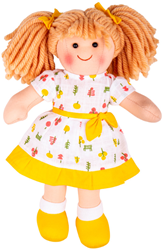 BigJigs poupée Zoe - poupée en tissu douce fille 28 cm poupée câline